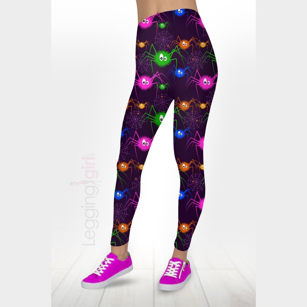 Itsy Bitsy - Cute Spider Printed FeatherSoft Women's Leggings Plus Size (Fits 14